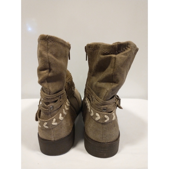 Sugar Indeed Boots Western Mid Calf Buckle Tan Brown Size 8 - Picture 4 of 6